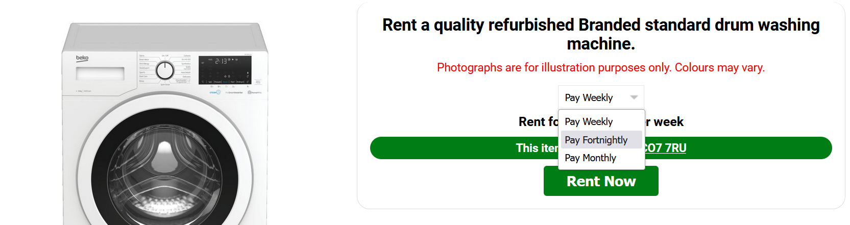 Product Payment Frequency (example)